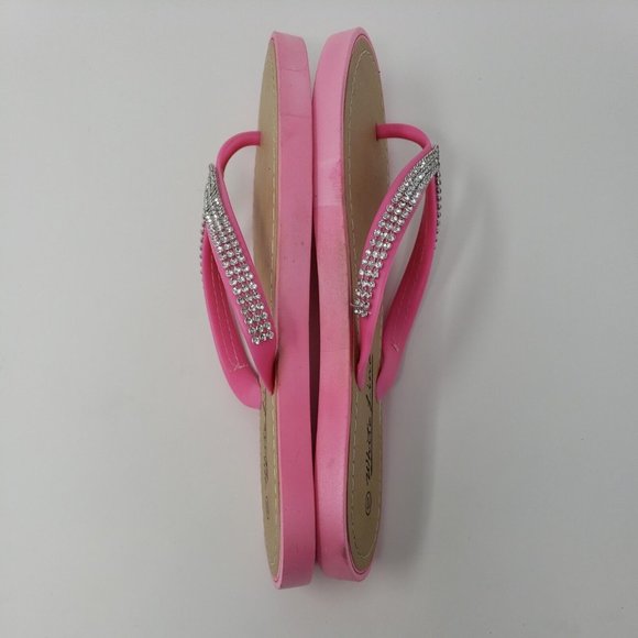 White Line Pink Thong Flip Flop Size 10 - Picture 4 of 6